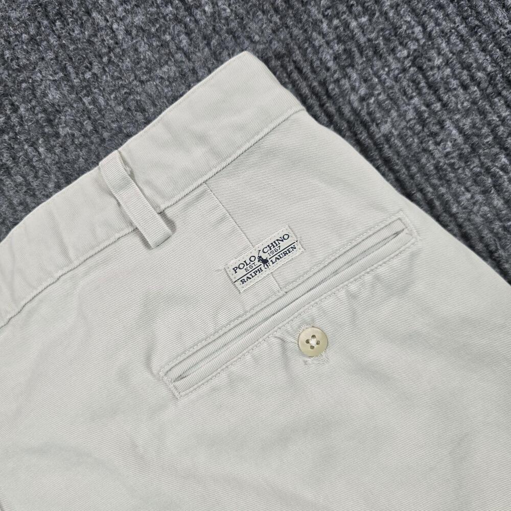 VTG 90s Polo Ralph Lauren Pants Mens 38x32 Beige USA Pleated Polo Chino 36x29